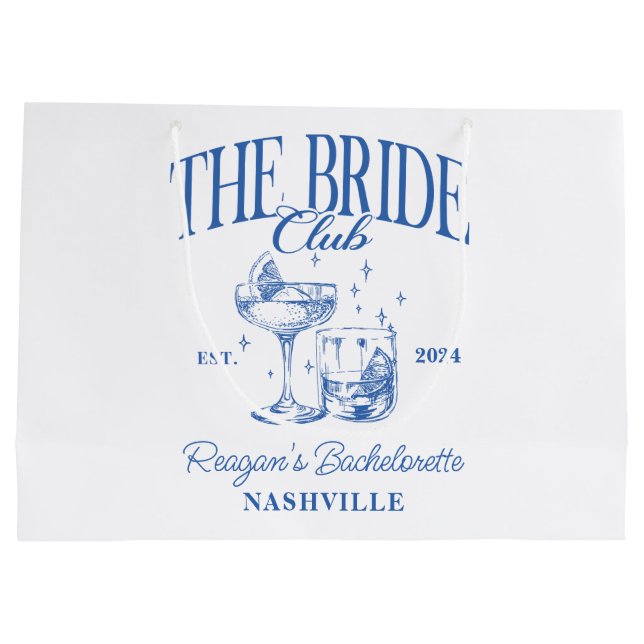Bachelorette Party Retro Cocktail Blue Bride (Baksidan)
