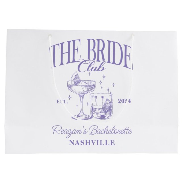 Bachelorette Party Retro Cocktail Lila Bride (Baksidan)