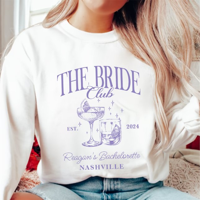 Bachelorette Party Retro Cocktail Lila Bride T Shirt (Skapare uppladdad)