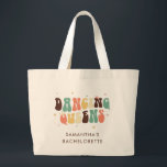 Bachelorette Party Retro Dancing Queens Anpassning Jumbo Tygkasse<br><div class="desc">Anpassningsbar Bachelorette Party Retro Dancing Queens till väskan som du kan anpassa med bridens namn. Perfektens matchande party-reflexdesign till påse</div>