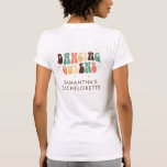 Bachelorette Party Retro Dancing Queens Matching T Shirt<br><div class="desc">Anpassningsbar Bachelorette Party Retro Dancing Queens T-Shirt du kan anpassa med bridens namn. Perfektens matchande brid party-återdesignskjorta. Använda "Design Verktyg" om du vill lägga till text eller ändra färg i texten.</div>