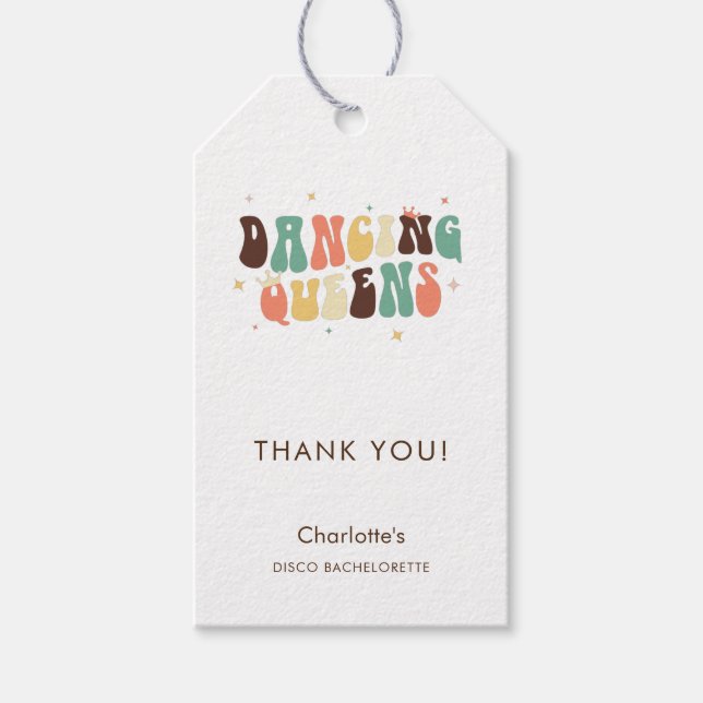 Bachelorette Party Retro Disco Anpassningsbar Presentetikett (Framsidan)