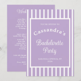 Bachelorette Party Retro Modern LightPurple Classy Inbjudningar