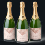 Bachelorette Party ro guld  glitter-ballong<br><div class="desc">En chic ro guld-bakgrund. Dekorerad med ro guld,  rosa faux glitter,  färgdroppstift,  glitter och ballonger. Anpassa och lägg till ett datum och namn.</div>