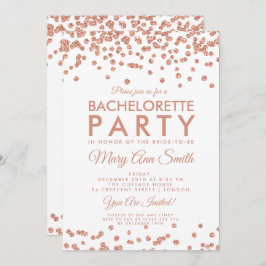 Bachelorette Party Ro Guld Glitter confetti Inbjudningar