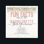Bachelorette Party Roligt Facts Glitter Girly Napk Pappersservett<br><div class="desc">några roligtar om honorärbakteriet med din speciella gäst. Girly,  modern och roligt faux glitter med söt typografi. All text är olåst och justerbar. Skriv in dina egna roligt-uppgifter till  med gästen. Underbar keepy och verkligt unik.</div>