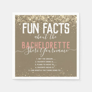Bachelorette Party Roligt Facts Guld Glitter Girly Pappersservett
