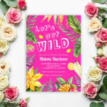 Bachelorette Party Rosa Girly Roligt Tropical