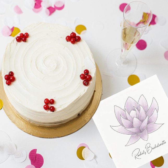 Bachelorette Party Rosa Lotus Pappersservett (Skapare uppladdad)