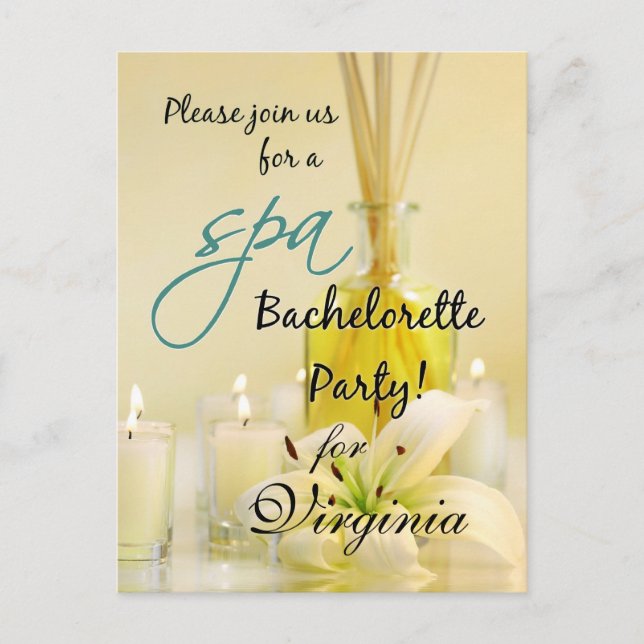 Bachelorette Party Spa Inbjudan - Personlig (Framsida)