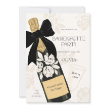 Bachelorette Party Sparkling Vin Flaska Black Bow