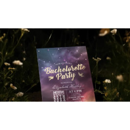 Bachelorette Party Stars Himlar Galaxy Constellati Inbjudningar