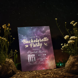 Bachelorette Party Stars Himlar Galaxy Constellati Inbjudningar