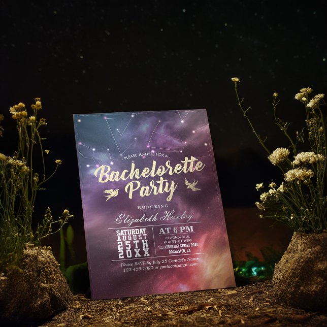 Bachelorette Party Stars Himlar Galaxy Constellati Inbjudningar (Skapare uppladdad)