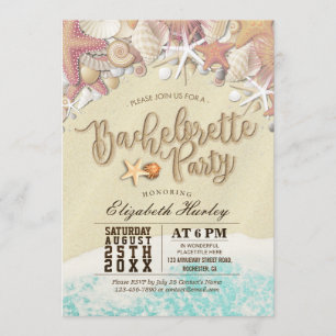 Bachelorette Party Summer Beach Starfish Seashell Inbjudningar