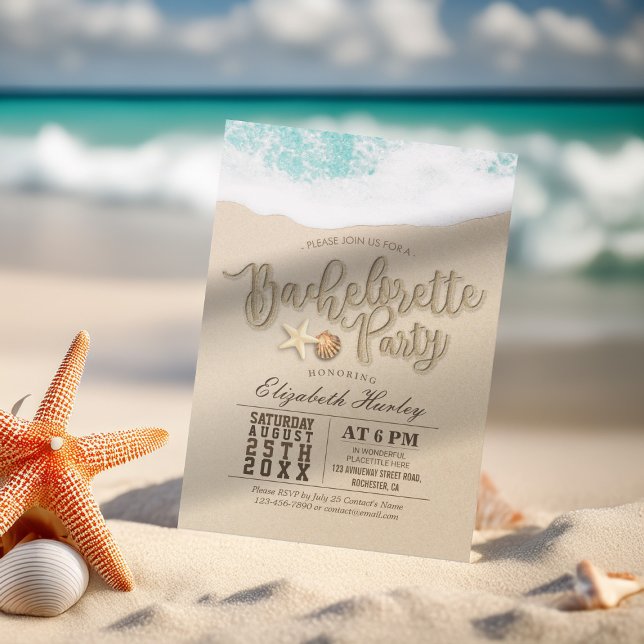 Bachelorette Party Summer Beach Starfish Seashell Inbjudningar (Skapare uppladdad)