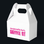 ’Bachelorette Party’ Survival Kit Box Presentaskar<br><div class="desc">Redo att fylla med "överlevnadsförnödenheter"! Gör en roligt gåva! Olika tillgängliga färg och typsnitt.</div>