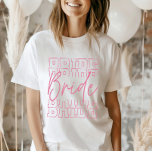 "Bachelorette Party Tee for the Bride to be"<br><div class="desc">Hela ögon på bruden! Den här Bride T-tröjan är perfektens sätt att visa upp din status under det stora firande. Vare sig du är på väg till stranden, Vegas, vin land eller bara en natt ut med din besättning, så låter den här mjuka och snyggt-garantin alla veta vem som driver...</div>