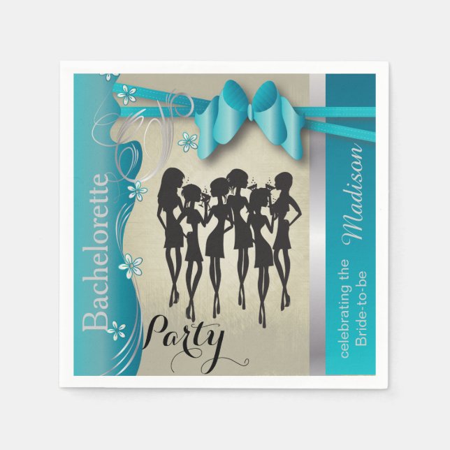 Bachelorette Party Turcouise Napkins Pappersservett (Framsidan)