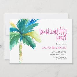 Bachelorette Party Watercolor Tropical Handflatan  Inbjudningar