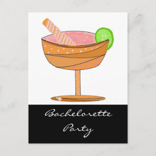 Bachelorette Party with Rosa Finare Drink Inbjudan Vykort