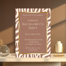 Bachelorette Party-Zebra tryck-Mousse Inbjudningar
