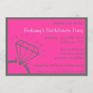 Bachelorette partyinbjudan (diamantringrosor) inbjudningar