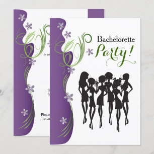 Bachelorette partyinbjudan - lila inbjudningar