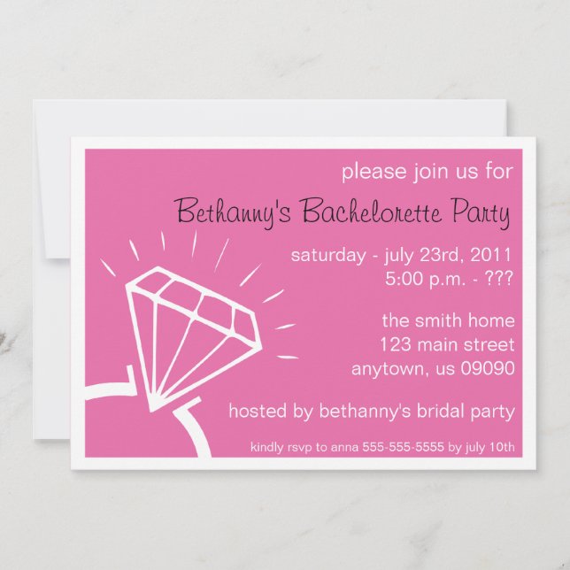 Bachelorette partyinbjudan (mörka rosor för inbjudningar (Framsida)