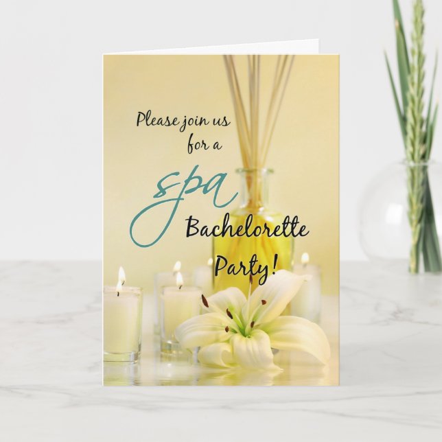 Bachelorette partyinbjudan - Spa Inbjudan (Framsida)