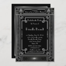 Bachelorette partyinbjudan, underbara Gatsby,