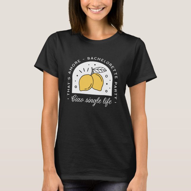 Bachelorette-partylemon nöjesflickor nattsvart t shirt (Framsida)