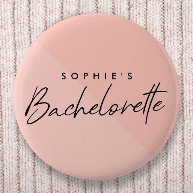 Bachelorette Peach Rosa | Minimalistisk Pastel Knapp (Skapare uppladdad)