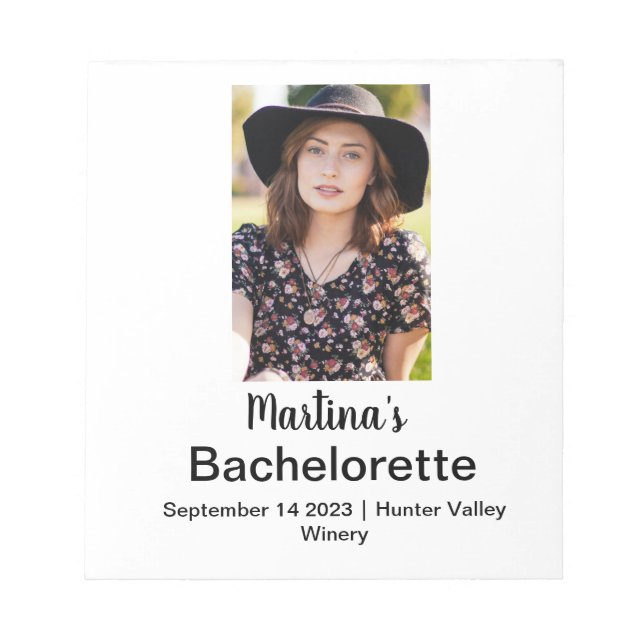 Bachelorette Personlig Namn Photo Anteckningsblock (Framsida)