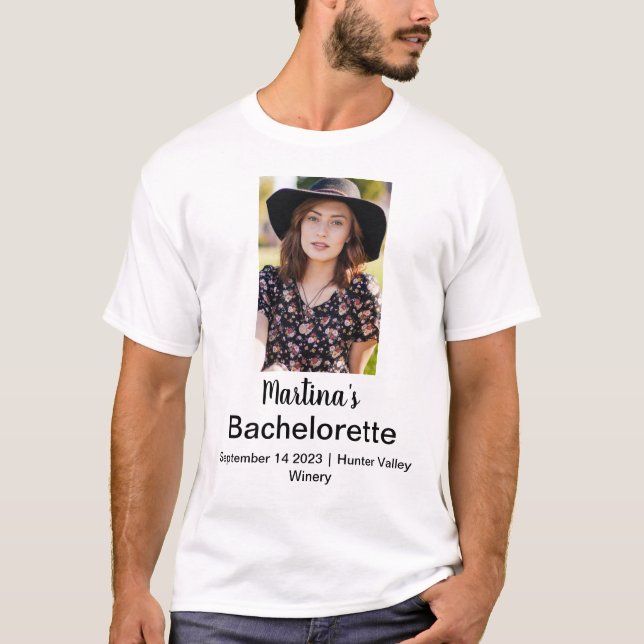 Bachelorette Personlig Namn Photo T Shirt (Framsida)