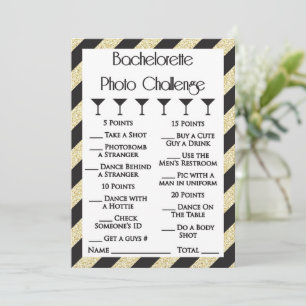 Bachelorette Photo Challenge Party Game Inbjudningar