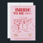 Bachelorette Pink Weekend Party Invitation Inbjudningar<br><div class="desc">Celebrate the bride-to-be in style with our chic and playful ''Cheers to Love'' bachelorette invitation cards. Featuring elegant line art illustrations, a blush pink background with bold red accents, this design sets the tone for a fun, flirty, and unforgettable weekend. Perfect for girls’ nights, cocktail themes, or destination parties, these...</div>