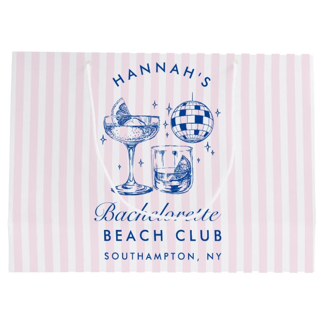 Bachelorette Retro Disco Cocktail Blue & Rosa (Baksidan)