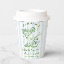 Bachelorette Retro Modern Blue & Grönt Rand