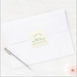 Bachelorette Retro Modern Gult & Grönt Fyrkantigt Klistermärke<br><div class="desc">De här strimlade "Tack"-klistermärkena gör att perfektens sista beröring läggs till i din bijabakusrette firande. De har en lekfull återdesign i lätt gult och grönt och är idealiska för att försegla behandlingssäckar, dekorera favoritboxar, ljus eller dricksprogram. Helt redigerbart - anpassa namn eller ta bort linjer efter behov. Ett sött och...</div>