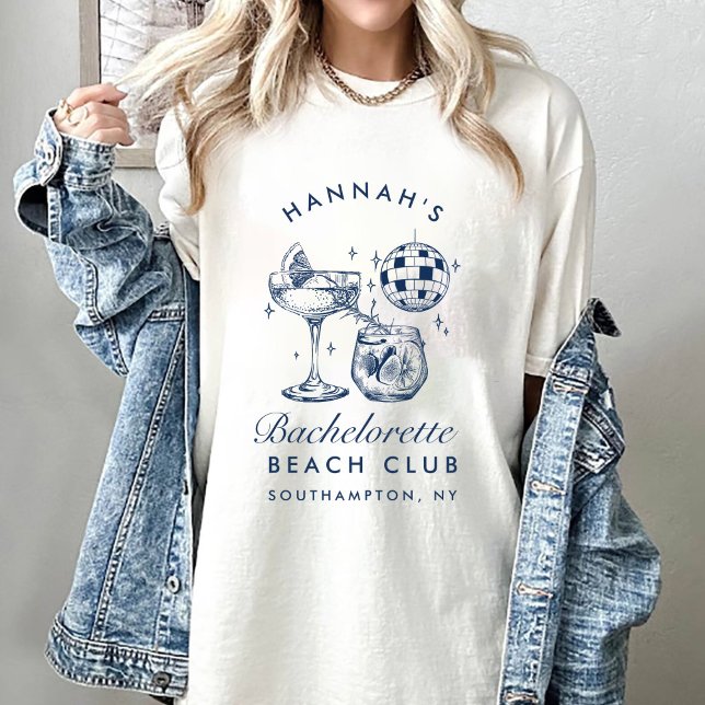 Bachelorette Retro Modern Minimalist Bridesmaid T Shirt (Skapare uppladdad)