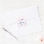 Bachelorette Retro Modern Rosa & Navy Personlig Fyrkantigt Klistermärke<br><div class="desc">De här strimlade "Tack"-klistermärkena gör att perfektens sista beröring läggs till i din bijabakusrette firande. De har en lekfull återdesign i ljus rosa och marin form och är idealiska för att försegla behandlingssäckar, dekorera favoritboxar, ljus eller dricksprogram. Helt redigerbart - anpassa namn eller ta bort linjer efter behov. Ett sött...</div>