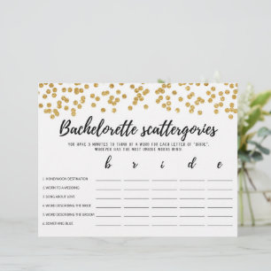 Bachelorette Scattergories editable Möhippa-spel