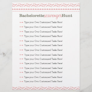 Bachelorette Scavenger Hunt Game Rosa Tribal