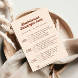Bachelorette scavenger-jakt,bachelorette-vilt inbjudningar<br><div class="desc">ROLIGT Terracotta brände orange Bachelorette scavenger-jakten på bruden och hennes team</div>