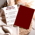 Bachelorette scavenger-jakt,bachelorette-vilt inbjudningar<br><div class="desc">ROLIGT burgundy Bachelorette scavenger-jakt på bruden och hennes team</div>