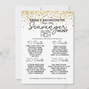 Bachelorette scavenger-jakt på party inbjudningar