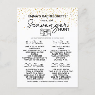 Bachelorette scavenger-jakt på party meddelande vykort