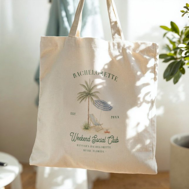 Bachelorette Social Club Beach Weekend Tote Tygkasse (Skapare uppladdad)