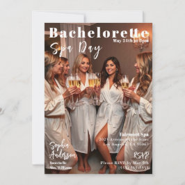 Bachelorette Spa Day Magazine Cover Inbjudningar